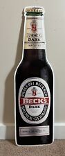 Vintage Becks Dark Metal Beer Sign 27”x8” picture