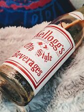 1948 Vintage KELLOGG'S OLD STYLE BEVERAGES PARTIALLY FULL METAL CAPPED BOTTLE  picture