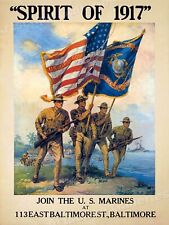 Join the US Marines - Spirit of 1917  USMC WWI Recruiting Poster - 24x32 picture