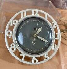 Vtg Telechron Clock model 2H21 Decorator 1948-53 Mid-Century Runs Description picture