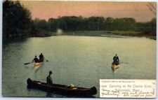 Postcard Canoeing Charles River Auburndale Massachusetts USA North America picture