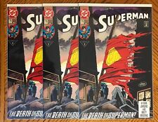 3x SUPERMAN # 75 (2nd Print Reprints Death of Superman) average FN 6.0 condition picture