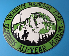 Vintage National Park Sign - Yosemite California Gas Pump Porcelain Sign picture