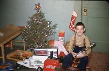 sl52 Original Slide 1954 Christmas boy w/ all his gifts 937a picture