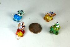blown glass animals lot 4 turtles murano style tiny figurine miniature art 0.8