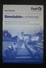 Great Western Railway Timetable Alterations April 4th - 22nd 2005 picture