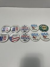 Lot Of 10 Vintage America Pins Buttons 4th Of July Metal picture