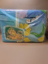 Vintage Fashion Manor Double Flat Bed Sheet Muslin Blue Floral NIP picture