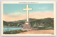 Linen~Cross~Lake Junaluska~North Carolina~Summer Capital Of South Methodism~Vtg picture