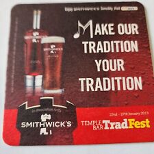 Vintage Smithwick's Irish Ale Coaster Beer Mat picture