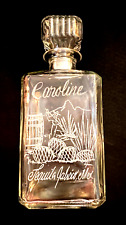 Cool Vintage Etched Agave Mexico Clear Glass Decanter With Stopper picture