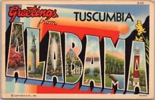 Tuscumbia, ALABAMA Large Letter Postcard Multi-View / Curteich Linen 1939 Unused picture