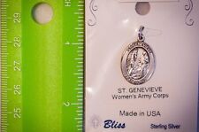 St Genevieve Sterling Silver Holy Medal by Bliss, New, Rosary Shop Liquidation picture