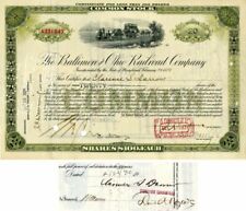 Baltimore and Ohio Railroad Co. issue to and signed by Clarence S. Darrow - Stoc picture