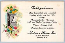 1967 CORNING NEW YORK*MATSON'S SHOE STORE*COVER GIRL*HILL & DALE*ADVERTISING PC picture