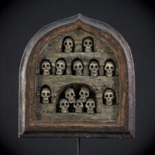 Memento Mori | French Antique 1700s Wooden Shine Skulls | 18th Wood Death 6.3