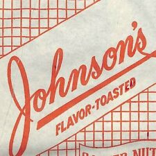 Vintage Johnson's Flavor Roasted Salted Nuts Bag Unused NOS VGC c1965-70 picture