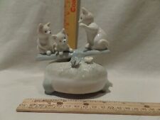 CAT MUSIC BOX-CATS ON A TEETER-TOTTER MOVING MUSIC BOX *MAMA CAT & 2 KITTENS* picture