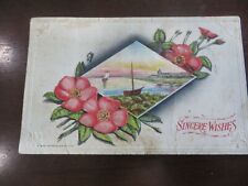Sincere Wishes 1909 post card written and used  picture