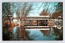 Postcard Ohio Newton Falls OH Trumbull County Covered Bridge 1970s Unposted picture