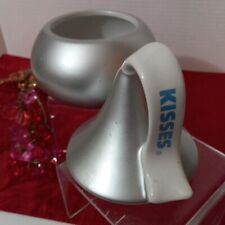Hersey's Kiss 2009 Silver Ceramic Kisses Candy Dish Bowl Base w/ Lid 6