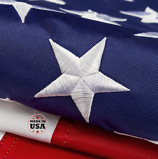 10X15 Ft American Flag Heavy Duty Nylon Embroidered Stars Sewn Stripes Outdoors picture