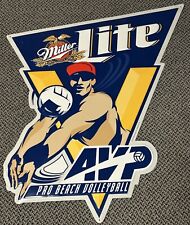 VINTAGE 1997 MILLER LITE BEER AVP PRO BEACH VOLLEYBALL TIN SIGN 31”x28.5” picture