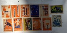 Vintage Hungry 12 matches Box label Decal Unused Lot Skiing ,  Elephant Aluminum picture