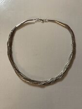 Vintage Native American Liquid Silver Necklace 20 Stands 16” And Weighs 14.4 Gr picture