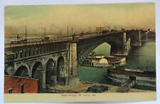 Vintage Postcard - Eads Bridge, Spread Eagle Paddleboat, St. Louis, MO, Unused picture