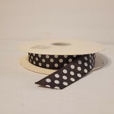 Henri Bendel Iconic Brown and White Polka Dot Ribbon Partial 50 Yard Roll picture