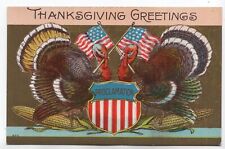 Thanksgiving Patriotic Turkey Antique Postcard Unused picture