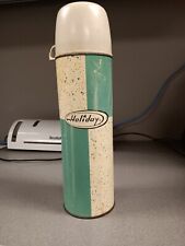 Vtg 1950’s King Seeley Holiday Thermos #2471 Made In USA Complete w/Nesting Cups picture