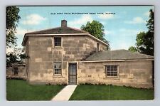 Hays KS-Kansas, Old Fort Hays Blockhouse, Antique, Vintage Souvenir Postcard picture