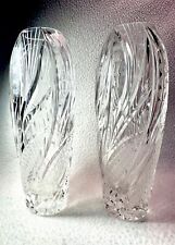 Pretty Pair of Crystal Vases - Estate Sale Find picture