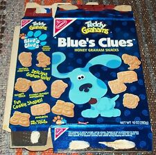 SCARCE VINTAGE 2001 NABISCO TEDDY GRAHAMS BLUE'S CLUE'S EMPTY FLAT BOX CUTE picture