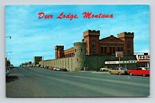 Deer Lodge Montana State Prison Government Facility Streetview Chrome Postcard picture