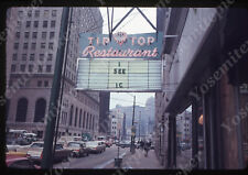 Sl84 Original Slide  1969 Chicago tip top restaurant busy street 844a picture