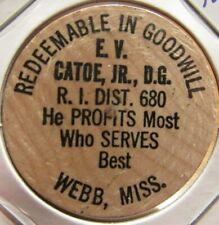 Vintage E.V. Catoe Jr. D.G. Webb, MS Wooden Nickel - Token Mississippi picture