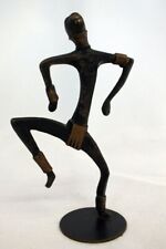 Vintage Bronze African Warrior Dancer Sculpture Hagenauer Rohac Era 5 Inch picture