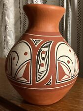Beautiful Native American 5.5”  Tall Vase Artist Signed On Bottom picture