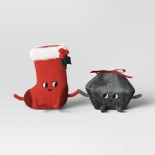 2023 Target Wondershop Felt Friends Duo Stocking and Coal Christmas Figurine Set picture