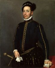 Oil painting Portrait-of-a-Gentleman-Il-Gentile-Cavaliere-Giovanni-Battista-Moro picture