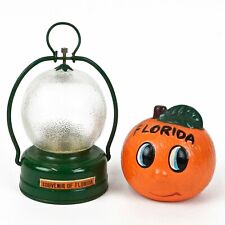 Vintage Florida Souvenir Amico Orange Lantern & Chalkware Figural Orange Bank picture