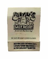 Vintage Dick's Last Resort Matchbook San Diego California Nudie Matchbook picture
