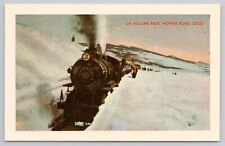 Postcard Train On Rollins Pass, Moffat Road, Colorado about 1910, Reprint 1971 picture