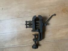 Vintage TaiwanSmall Clamp On Bench Table Vise Mini Miniature Stationary Vice   . picture