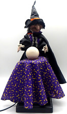 VTG GEMMY 1994 Witch Fortune Teller Animated Crystal Ball Lighted Halloween Prop picture