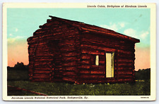 Original Vintage Postcard Lincoln Cabin Birthplace Of Abraham Lincoln Kentucky picture