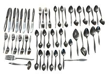Vintage ONEIDA CRAFT DELUXE STAINLESS FLATWARE Pattern: TEXTURA 57 PIECES picture